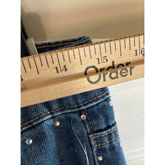 Wide Leg Rhinestone Y2K 9/29 GOGO Jeans Pants Blue Glam Baggy Chic Skater - Picture 7 of 11